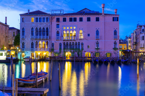 Night view of Grand Canal in Venice, Italy