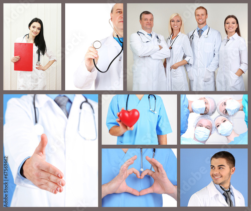 Medical workers collage