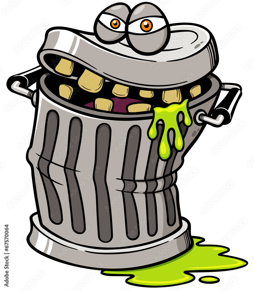Vector illustration of Monster Trash can Adobe Stock