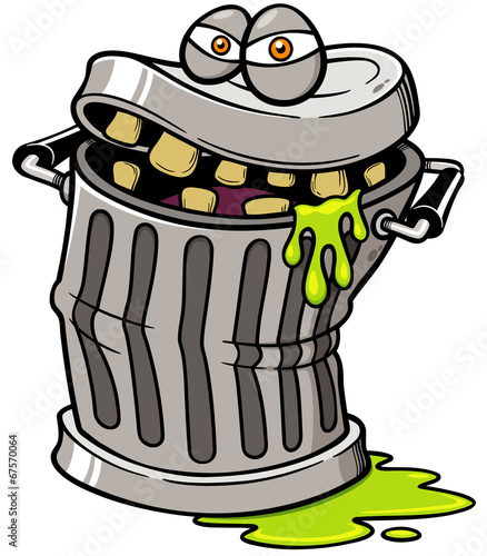 Vector illustration of Monster Trash can
