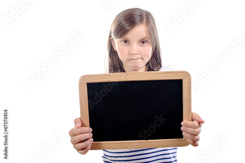 schoolgirl with a slate