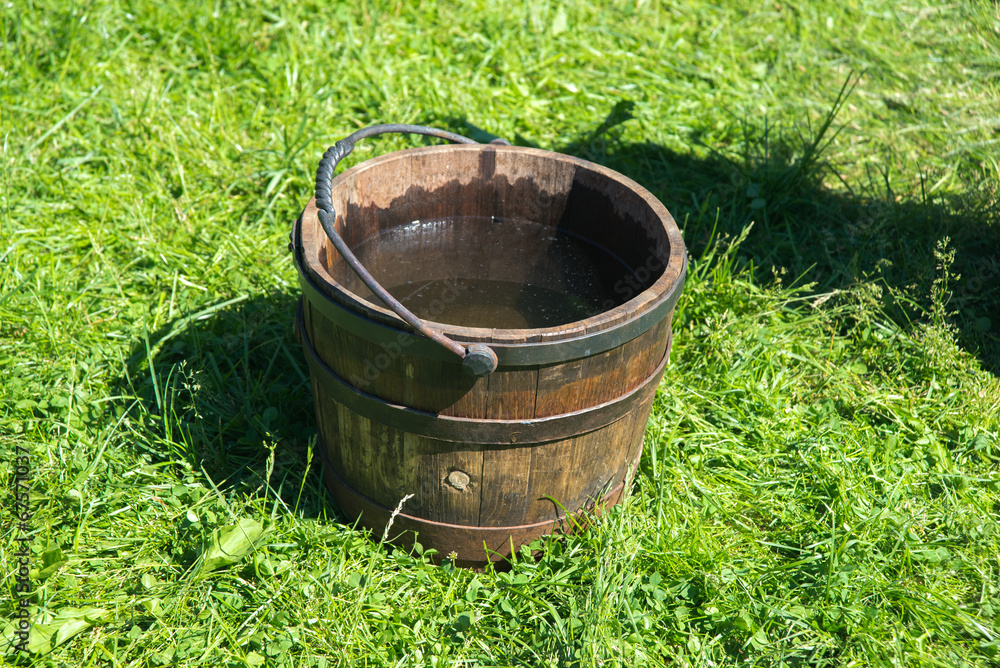 wooden bucket