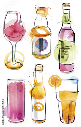 All Drinks Watercolor