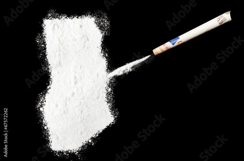 Powder drug like cocaine in the shape of Ghana.(series)