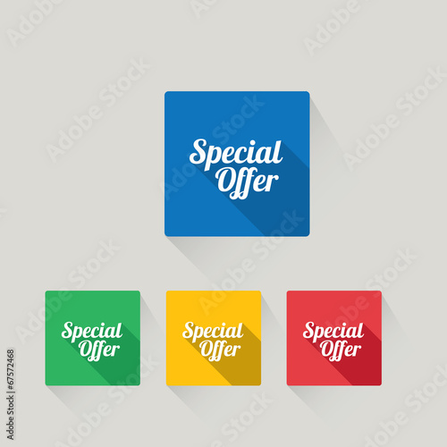 Flat design sale discount Special offer button
