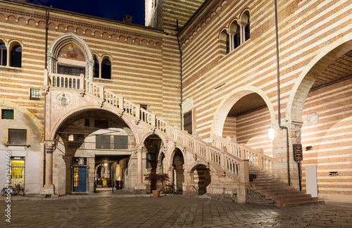 Palazzo della Ragione and Scala della Ragione in Verona. Italy © Ekaterina Belova