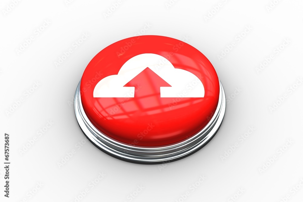 Composite image of cloud computing graphic on button Composite image of cloud computing graphic on button