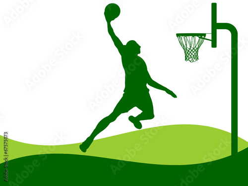 Ilustração - atleta a praticar basquetebol photo