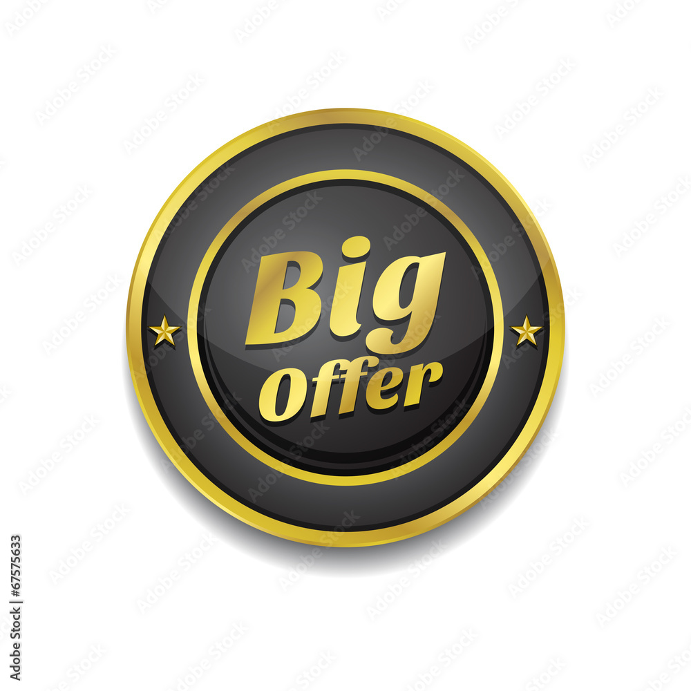 Big Offer Glossy Shiny Circular Vector Button Big Offer Glossy Shiny Circular Vector Button