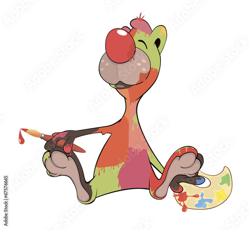 A bear the artist. Cartoon