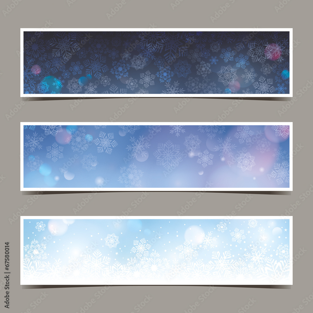 set of winter banners