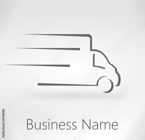 logo fourgon de livraison design gris