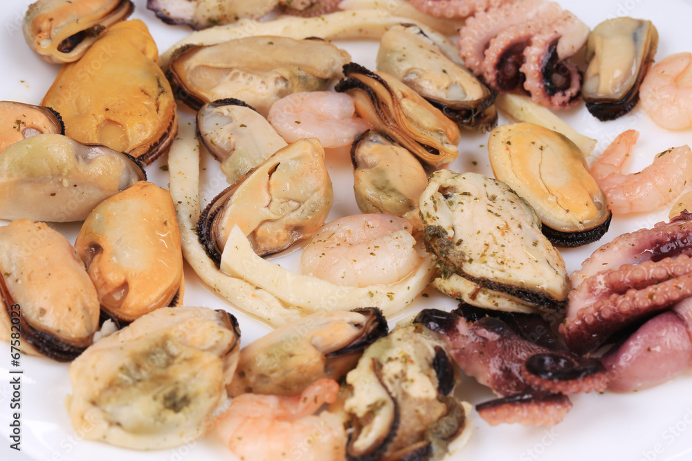 Close up of seafood salad. Close up of seafood salad.