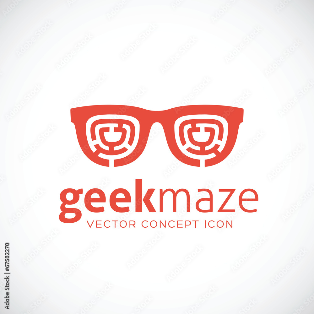Geek Maze Vector Concept Symbol Icon Geek Maze Vector Concept Symbol Icon