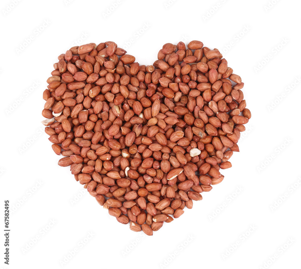 Heart shape of peanuts. Heart shape of peanuts.