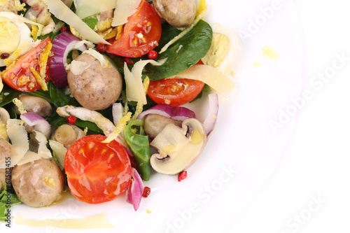 Close up of mushroom salad.