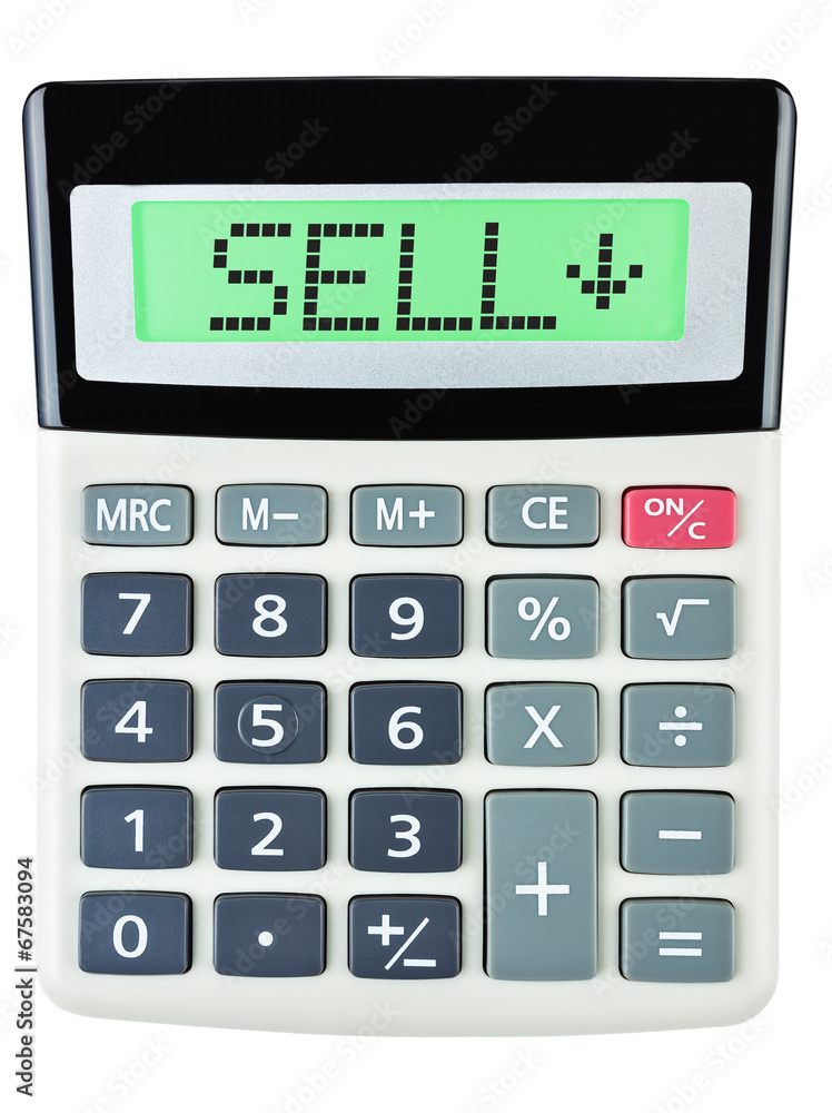 Calculator with SELL on display isolated on white background Calculator with SELL on display isolated on white background