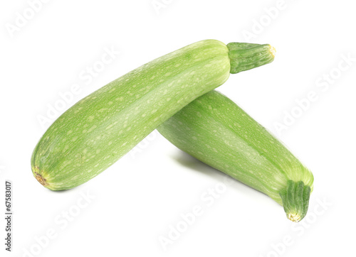 Two ripe zucchini.