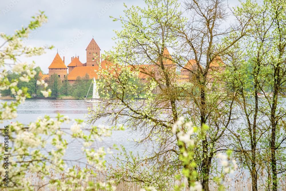 View on medieval old castle in Trakai, Lithuania
