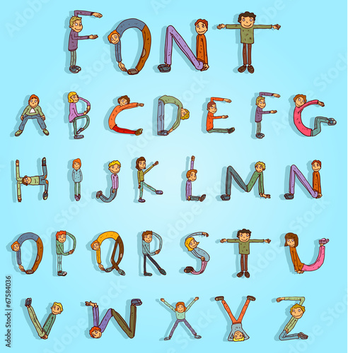 Font, Hand drawn illustration.