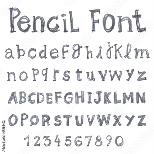 Font Pencil texture illustration