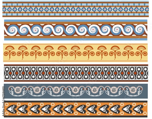 A set of ancient Minoan pattern designs photo