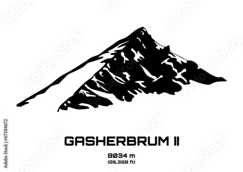 Outline vector illustration of Gasherbrum II