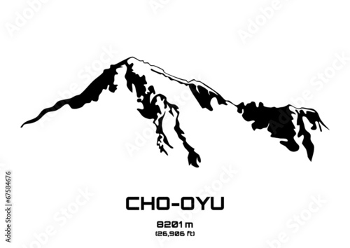 Outline vector illustration of Cho Oyu