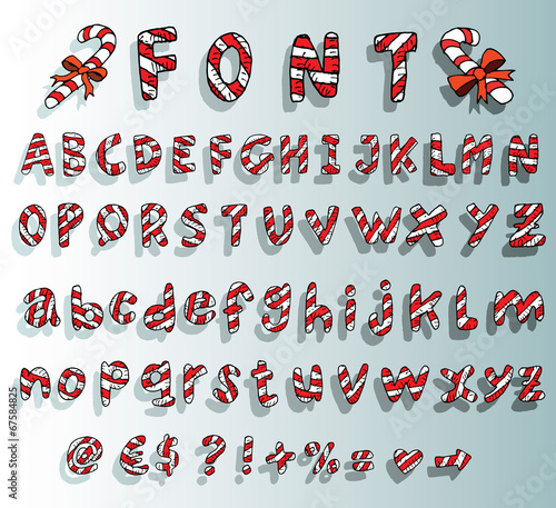Candy cane alphabet
