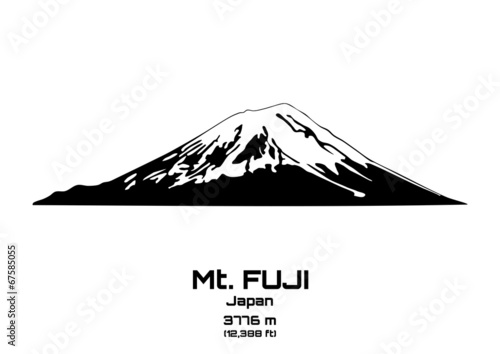 Outline vector illustration of Mt. Fuji