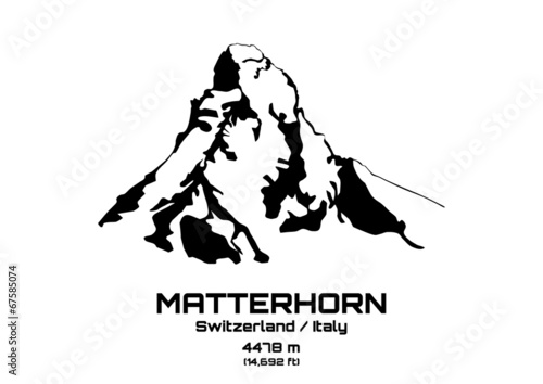 Outline vector illustration of Mt. Matterhorn
