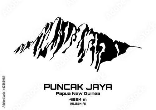 Outline vector illustration of Mt. Puncak Jaya photo