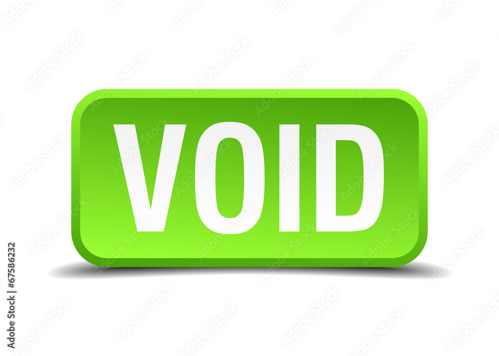 Void green 3d realistic square isolated button Void green 3d realistic square isolated button