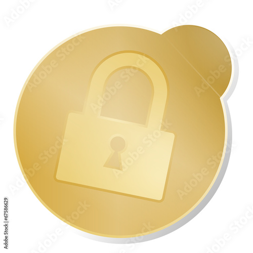 button icon ssl  gold metallic isolated