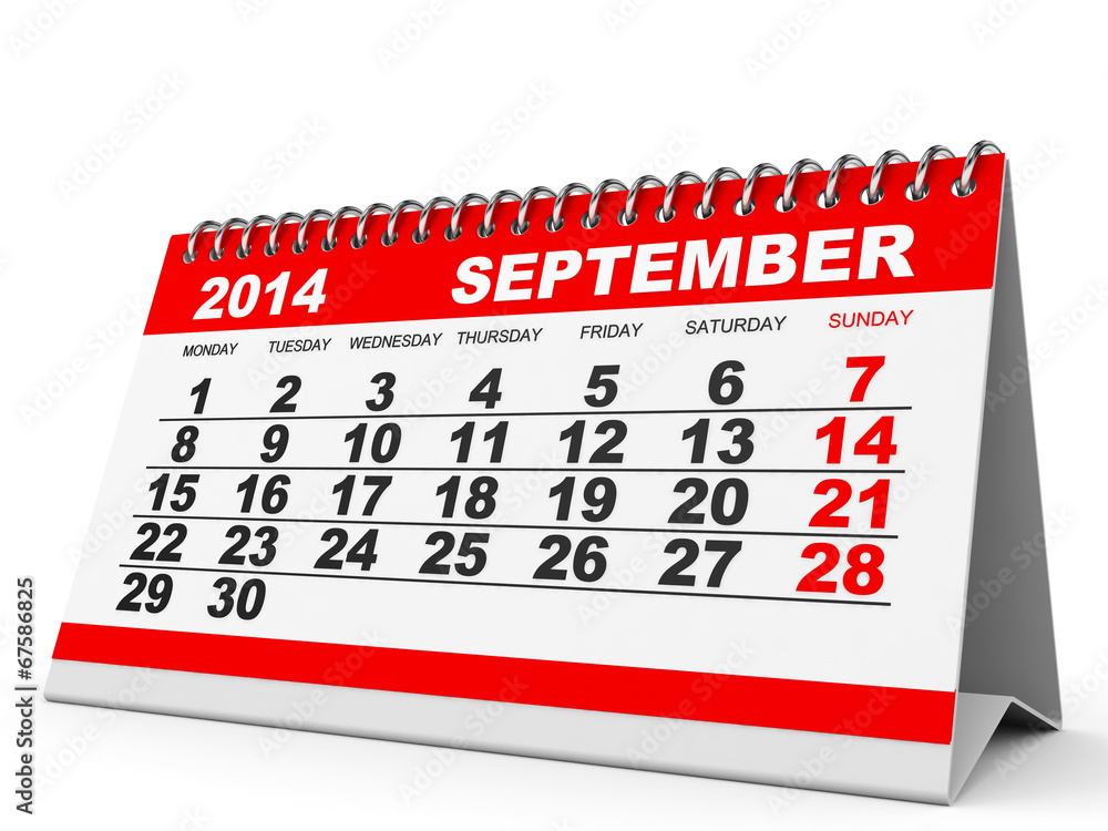 Calendar September 2014.