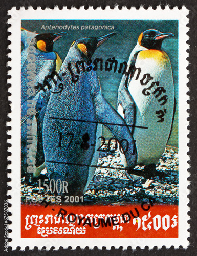 Postage stamp Cambodia 2001 King Penguin