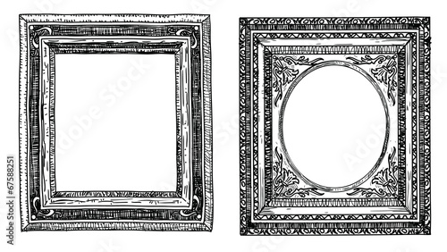 Set of hand drawn picture frames