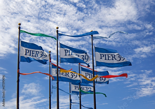 Pier 39 flags in San Francisco