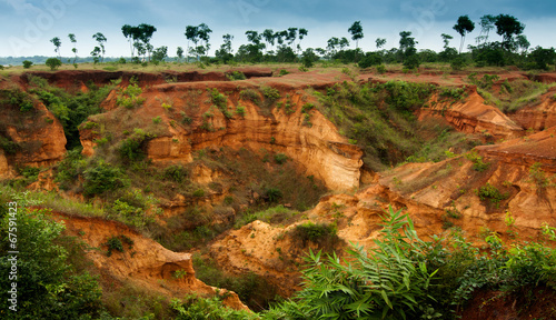 Gongoni, called "grand canyon" of west bengal, gorge of red soil, India