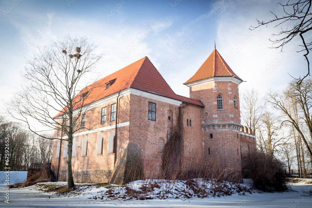 Gothic castle in Oporow, Poland