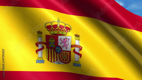 Wallpaper Mural Looping Spanish Flag animation with sky background Torontodigital.ca