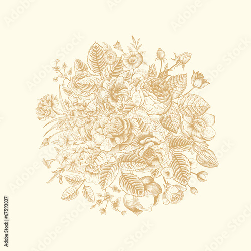 Vintage floral vector bouquet