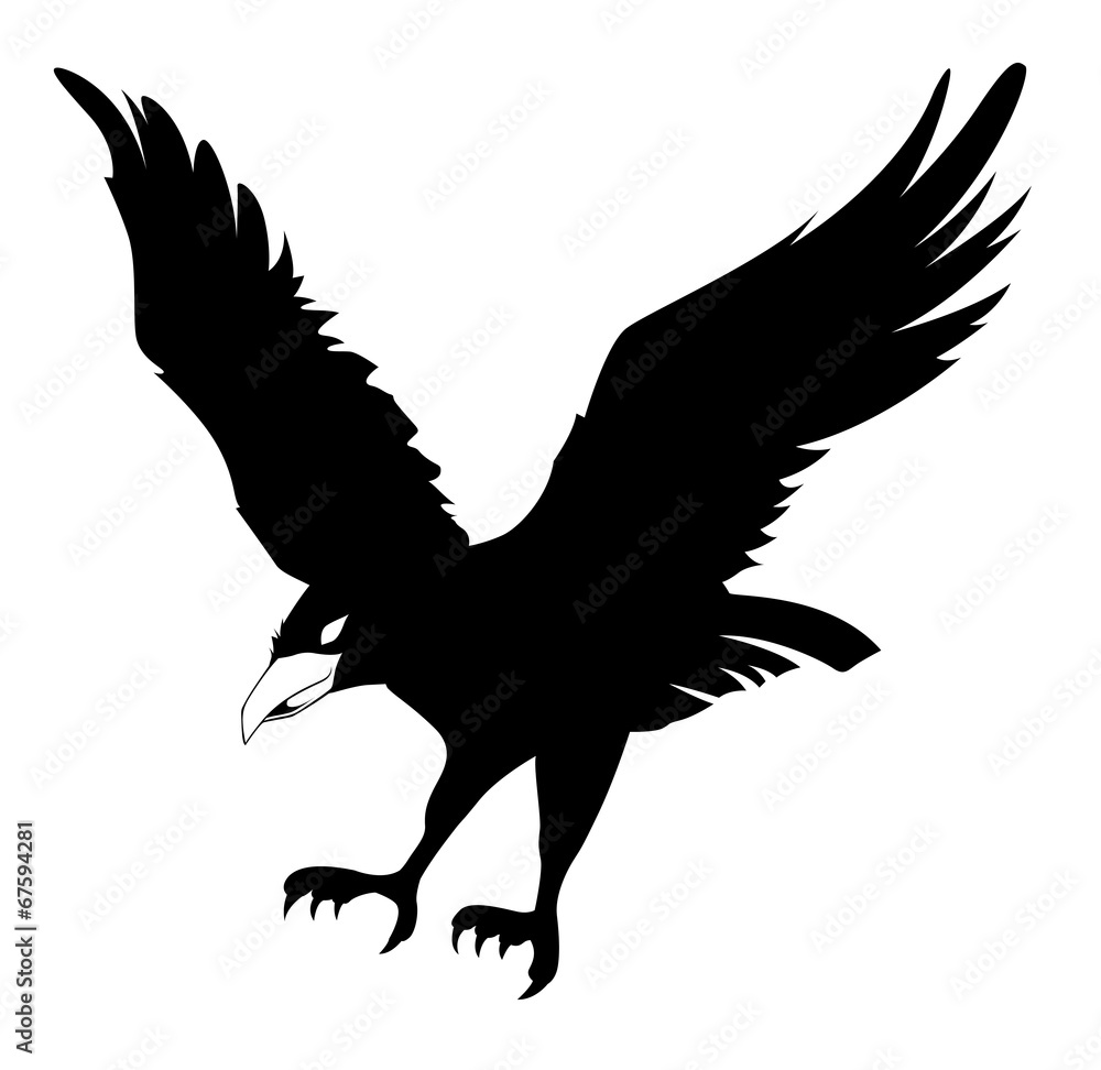 Obraz premium crow silhouette on white background