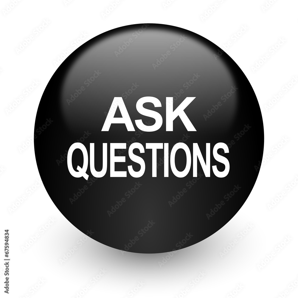 ask questions black glossy internet icon ask questions black glossy internet icon