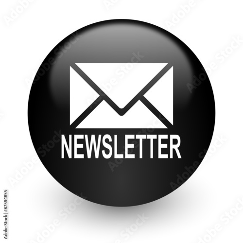 newsletter black glossy internet icon