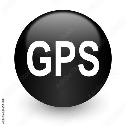 gps black glossy internet icon