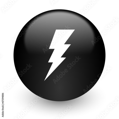 bolt black glossy internet icon