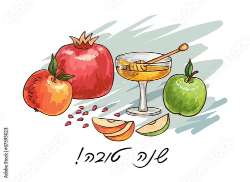 honey with apple for Rosh Hashana – jewish new year