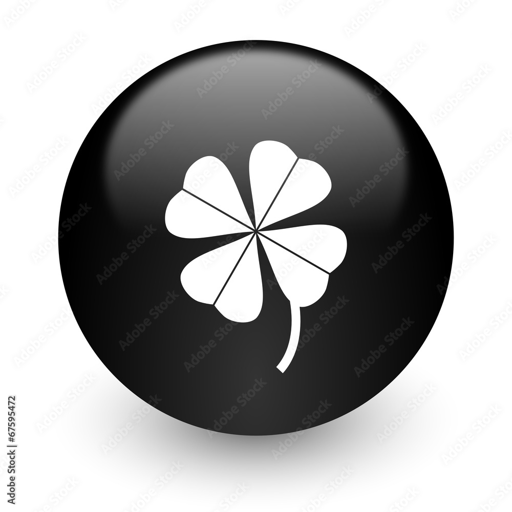 four-leaf clover black glossy internet icon four-leaf clover black glossy internet icon