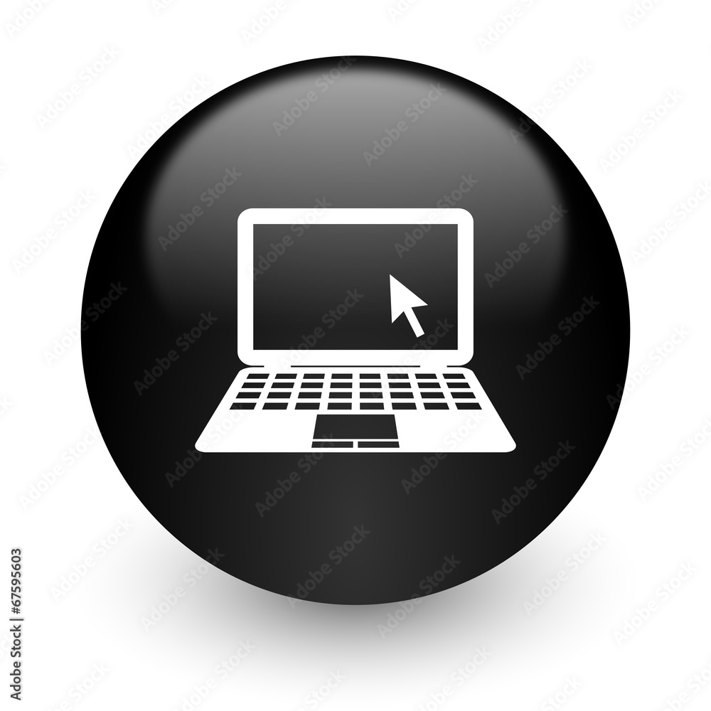 computer black glossy internet icon computer black glossy internet icon